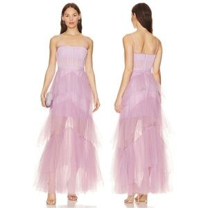 BCBGMaxAzria Tiered Tulle Evening Gown